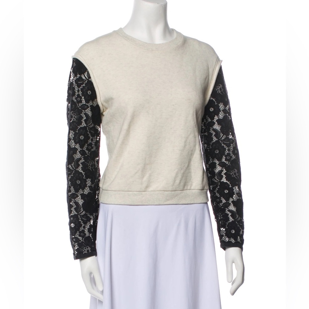3.1 Phillip Lim Cream Sweatshirt with Lace Sleeves